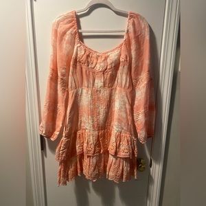 Love Shack Fancy Dress. Cute summer dress in pretty coral. Great for day/night.